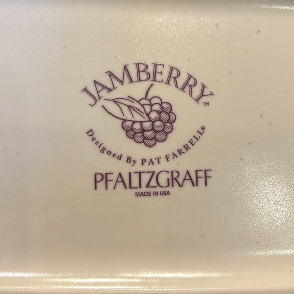 Pfaltzgraff Jamberry Rectangular Plate Platter Cream & Green w/ Fruit EUC - Picture 3 of 4
